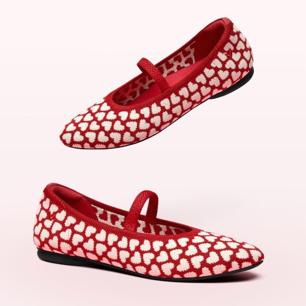 Vivaia Tamia Almond-Toe Mary-Jane Valentine's Day Cream Ivory Red Heart‎ 41 9.5